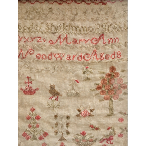 439 - Early Sampler In Frame (1843)