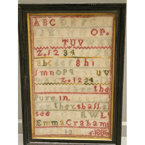 440 - Early Sampler In Frame (1886)