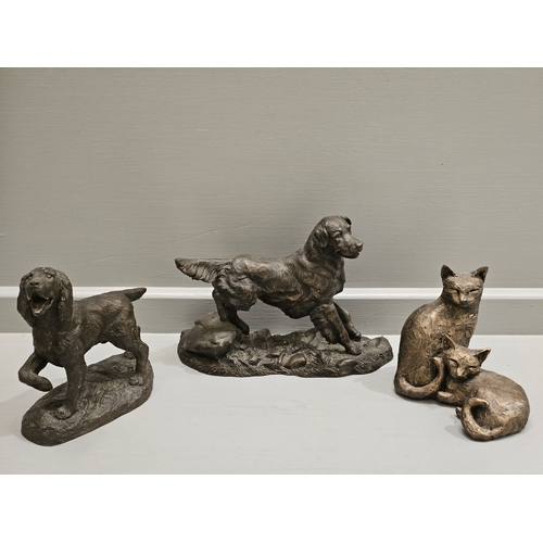 441 - 2 Dog Figurines & Cat Figurine