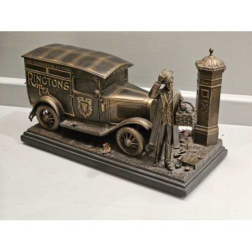 465 - Rington's Cold Cast Bronze 'Tea & More To Your Door' Figurine In Original Box With Certificate