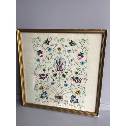 575 - 2 Embroidered Pictures In Frames