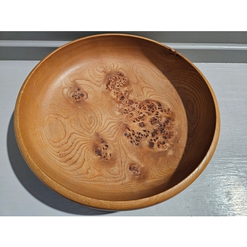 368 - Turned Wooden Fruit Bowl H8cm W33cm