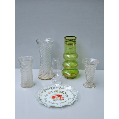 56 - Assorted Glass Jugs, Vases Etc