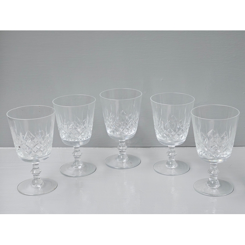 62 - 11 Cut Glass Champagne Coupes/Dishes, 5 Cut Glass Wine Glasses