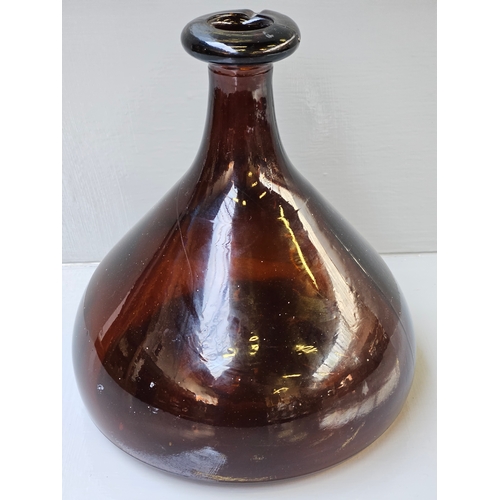 91 - Mid Century Viking Crest Amber Carafe H23cm