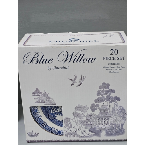 163 - 2 Boxes (40 Pcs) Churchill 'Blue Willow' Dinnerware  & Teaware