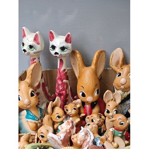 188 - Box Including Assorted Pendelfin Figures, A Quantity Of Animal Figures Etc