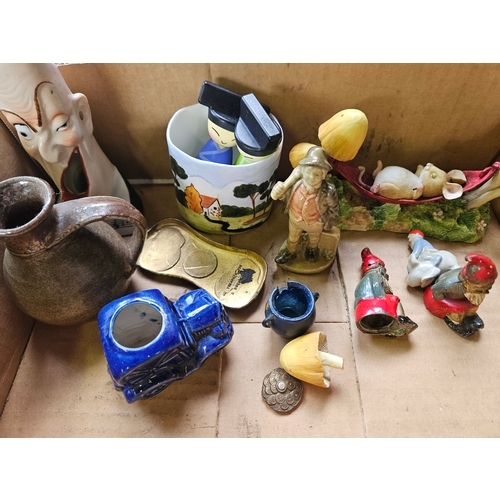 218 - Blue & White Jug, Poole Vase, Small Creamware Flagon, Etc