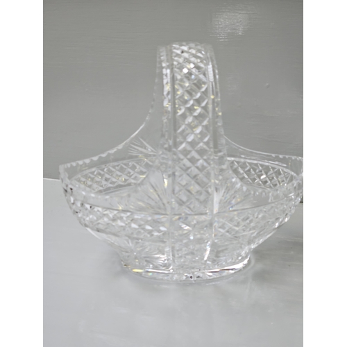 97 - Large Cut Glass Basket H25cm