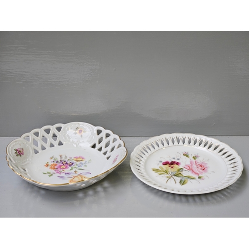 110 - Box Including Imperial Bonn Serving Dish & 1 Other, Ribbon Dishes, Cakestand, Plates Etc