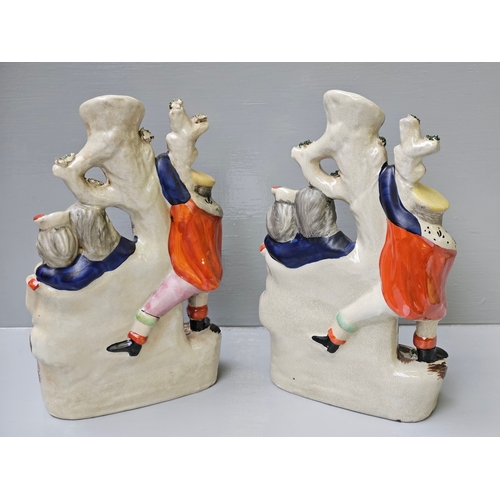 237 - A Pair Of Staffordshire 'The Rival' Groups Figurines H30cm