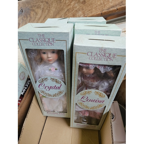 337 - 8 'The Classique Collection' Porcelain Dolls