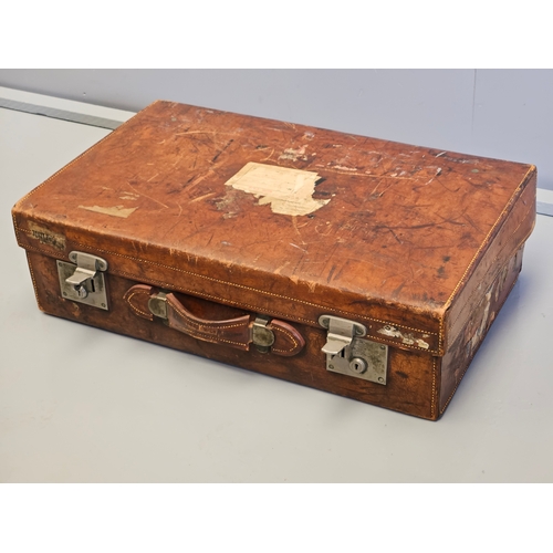 362 - 'A Davis & Co, London' Leather Suitcase