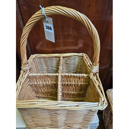 366 - Wicker Bicycle Basket & Bottle Basket