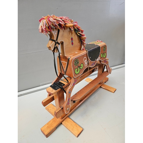 386 - Handmade Painted Wooden Rocking Horse H73cm