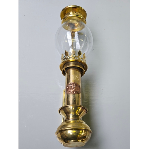 408 - Victorian Brass Carriage Lamp - The White Star, Liverpool, Brass Tie Backs, Brass Shoe Horn