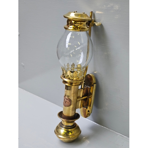 408 - Victorian Brass Carriage Lamp - The White Star, Liverpool, Brass Tie Backs, Brass Shoe Horn