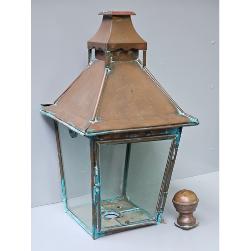 409 - Antique Copper Lantern H60cm