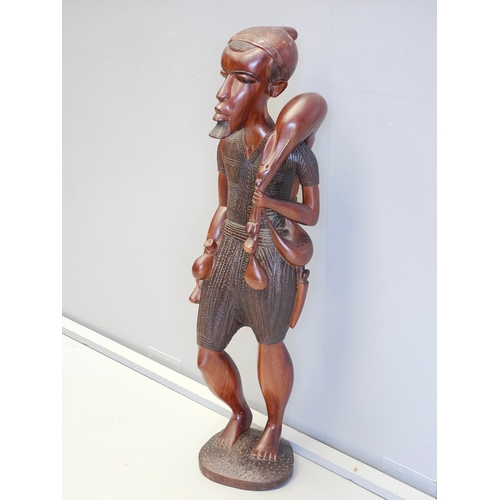 437 - Large African Carved Figure H102cm