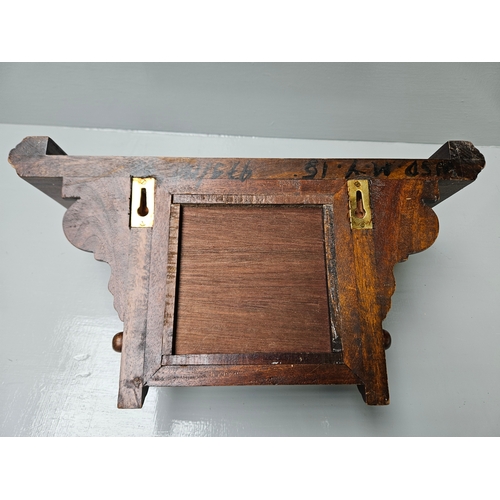 457 - Mahogany Wall Bracket/Shelf With Tile Back H25cm W45cm D17cm