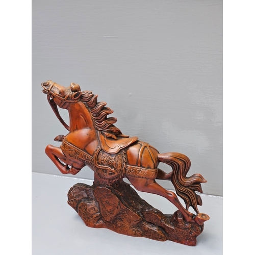 465 - Feng Shui Style Horse Sculpture Desk Piece H21cm