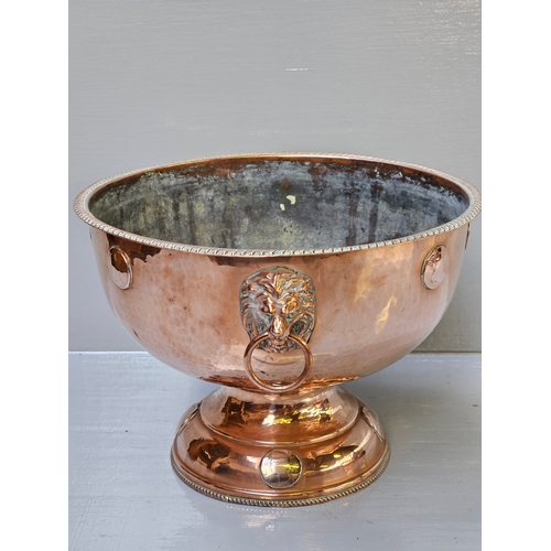 493 - Hammered Copper Bowl H19cm W30cm