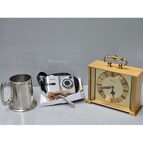 515 - Wooden Weaving Loom Shuttle Boat With Metal Tip L40cm, Kodak Camera In Case, Beaten Pewter Tankard, ... 