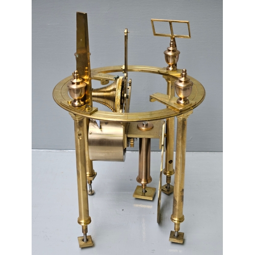 573 - Brass Clock Works H33cm W21cm