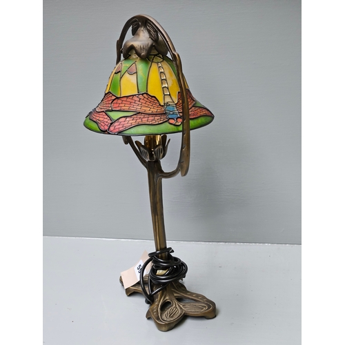 594 - Tiffany Style Dragonfly Lamp H45cm