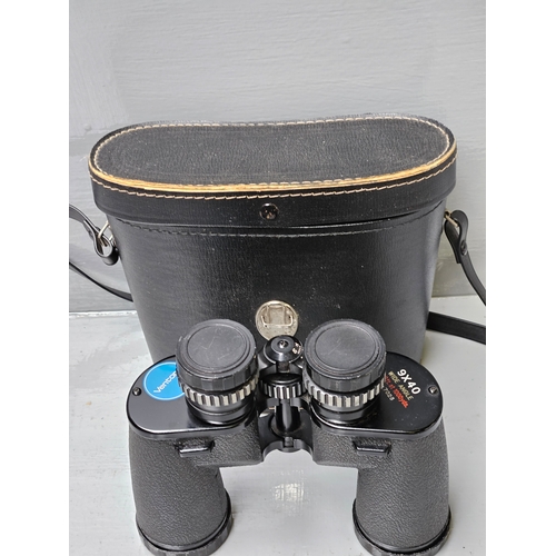 614 - A Pair Of Ventora Binoculars In Leather Case