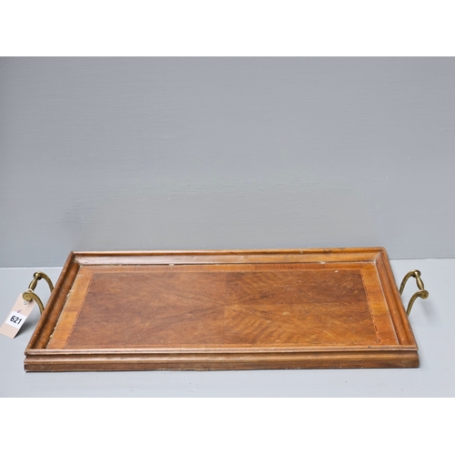 621 - Brass Handled Inlaid Tray