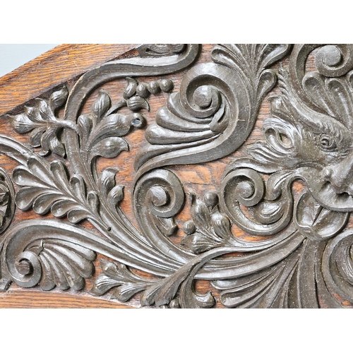 628 - Large Oak Carved Panel W150cm