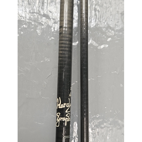 665 - 2 Pc Hardy Fibreglass Fishing Rod With Shakespeare Beaulite Reel