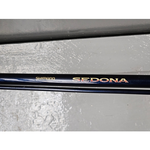 659 - 2 Pc Shimano Sedona Fibreglass Fishing Rod With Shimano 5000 Fishing Reel