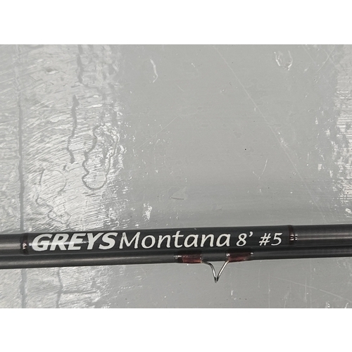 661 - Greys Montana 8' Fibreglass Fishing Rod With Greys Platinum Reel