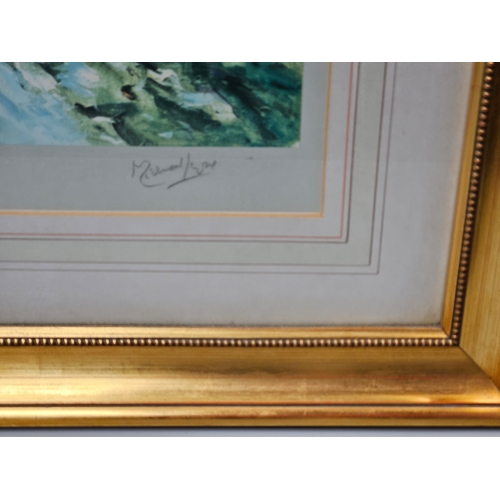 785 - Framed Signed Hunting Print By Michael Lyne H84cm W100cm