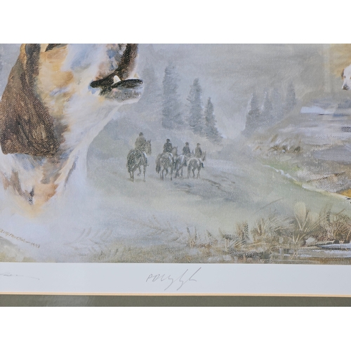 788 - Framed Signed Print - North Tyne Hunt By Keith Proctor Limited Edition 51/100 H60cm W75cm