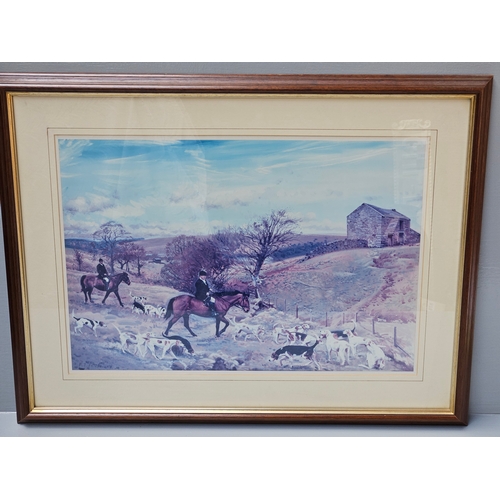 789 - Framed Signed Hunting Print By Robin Furness 1985 & 1 Other