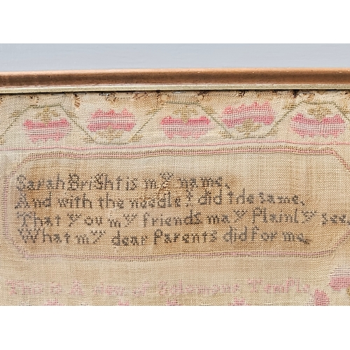 821 - An Early Sampler 1842 In Frame H55cm W56cm