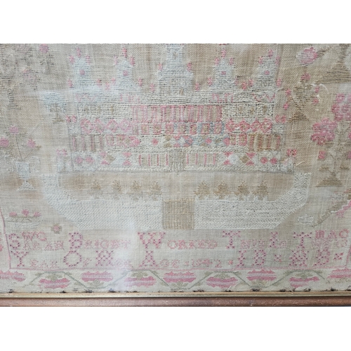 821 - An Early Sampler 1842 In Frame H55cm W56cm