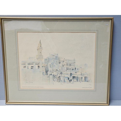 836 - Framed Landscape Print By W Goote (1960) H55cm W63cm, Framed Print Of 'The Mimar Mosque & Souq, Jedd... 