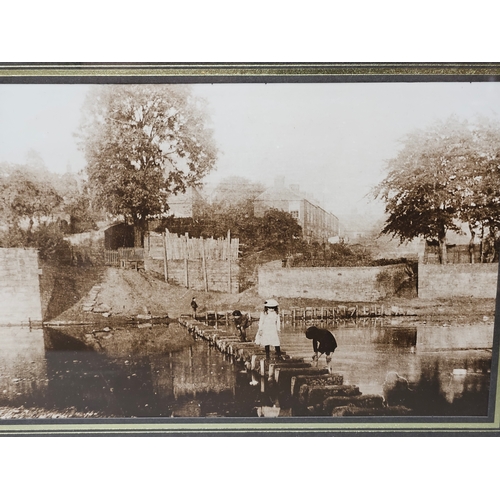 839 - Framed Watercolour Of Weldon Bridge By Graham Williams, 2 Framed Photograph Prints Of Morpeth Market... 