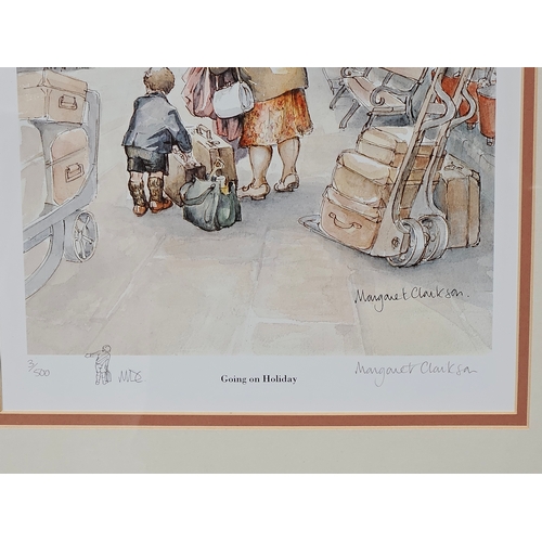 848 - Framed Print 'Going On Holiday' By Margaret Clarkson Limited Edition 3/500, & A Framed 'Stag' Print