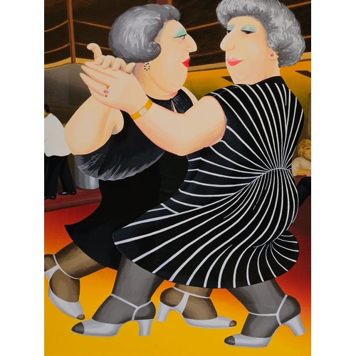 866 - Beryl Cook 'Dancing On The QE2' Signed Print Limited Edition 265/300 In Gilt Frame H175cm W105cm