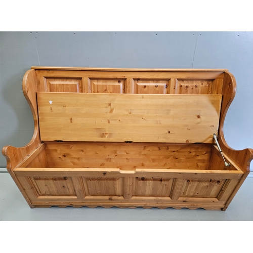 899 - Pine Pew Style Storage Seat H100cm W150cm D52cm