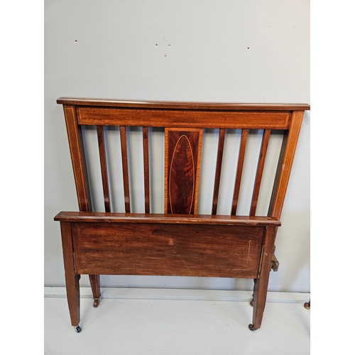 909 - 2 Mahogany Inlaid Bed Ends