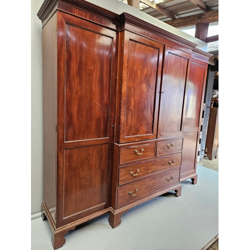 933 - Victorian Mahogany Wardrobe H197cm W222cm D56cm