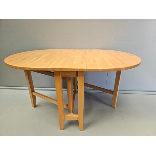 934 - Beech Kitchen Table H75cm W148cm D93cm