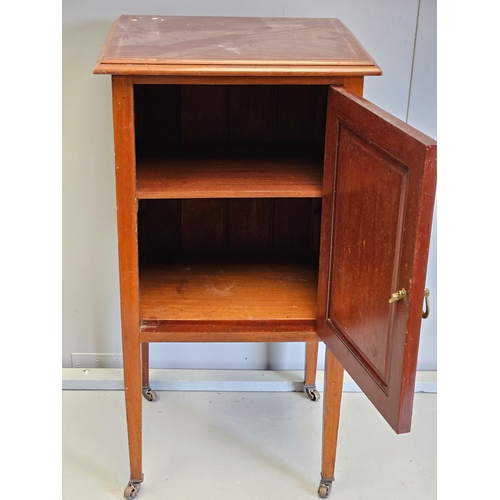 935 - Victorian Mahogany Inlaid Chamber Cupboard