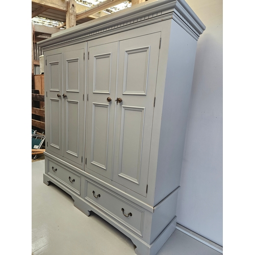 938 - Painted Pine Wardrobe H203cm W201cm D58cm